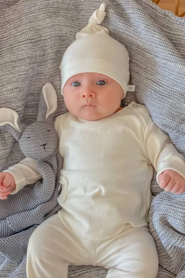 Bamboom - bambusowa bluzka niemowlęca z długim rękawem Pure kremowa