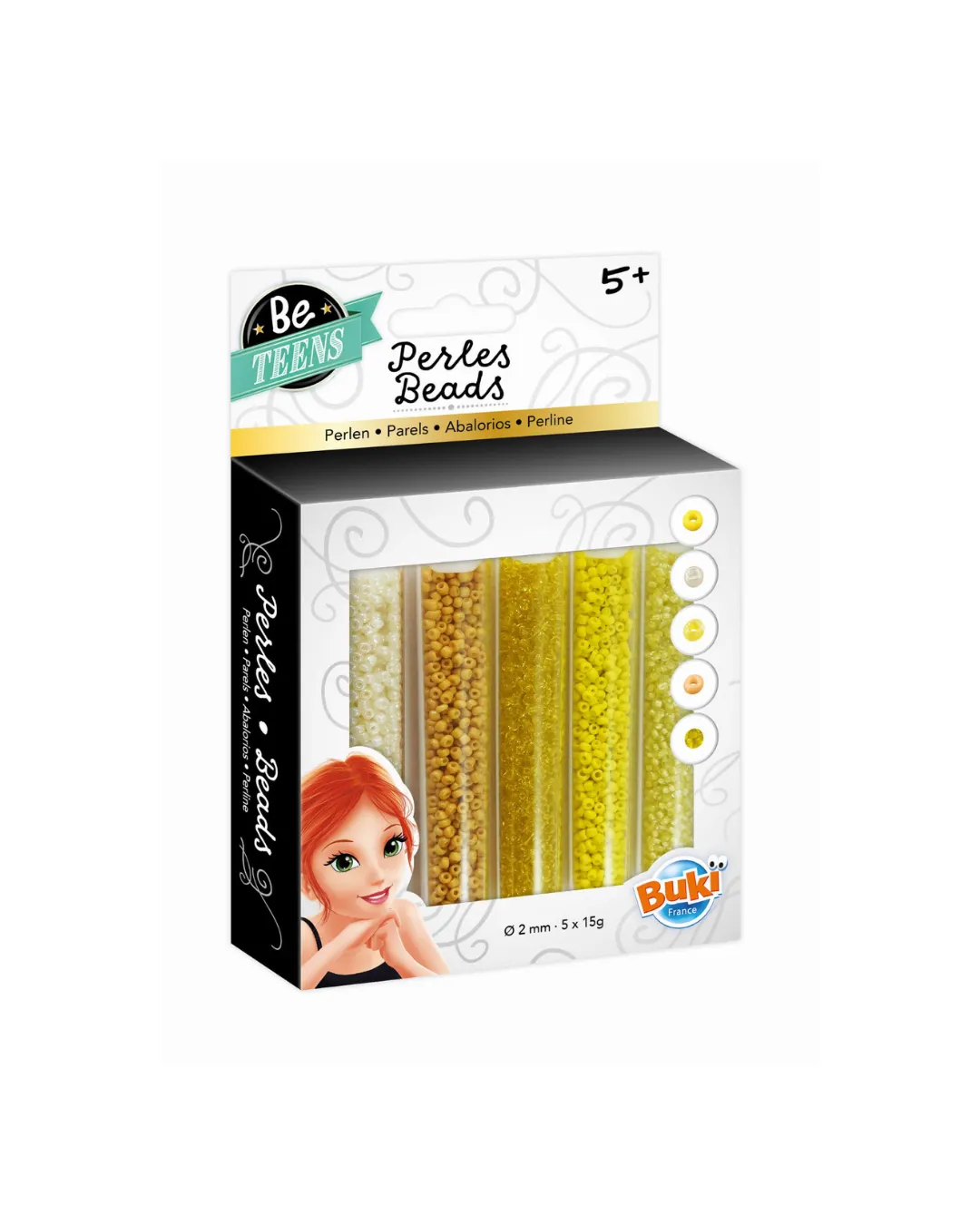 Buki - fiolki z koralikami - odcienie żółte Buki - fiolki z koralikami - odcienie żółte