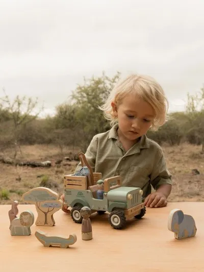 Little Dutch - drewniany samochód ze zwierzątkami Safari Friends FSC Little Dutch - drewniany samochód ze zwierzątkami Safari Friends FSC