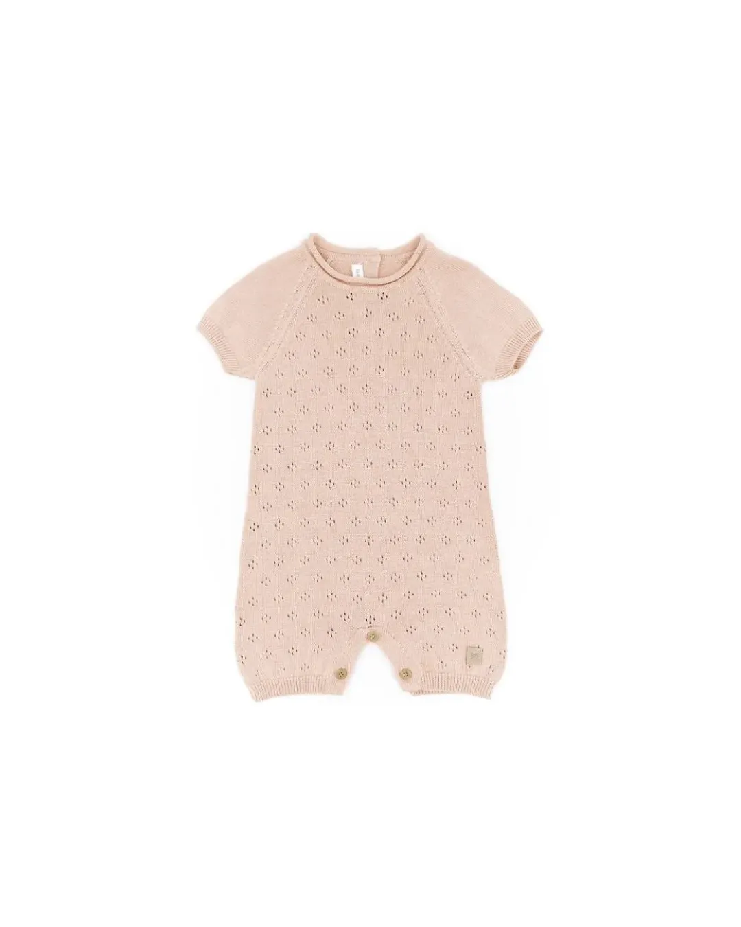 Bamboom - różowy dzianinowy ażurowy rampers Bamboom - różowy dzianinowy ażurowy rampers