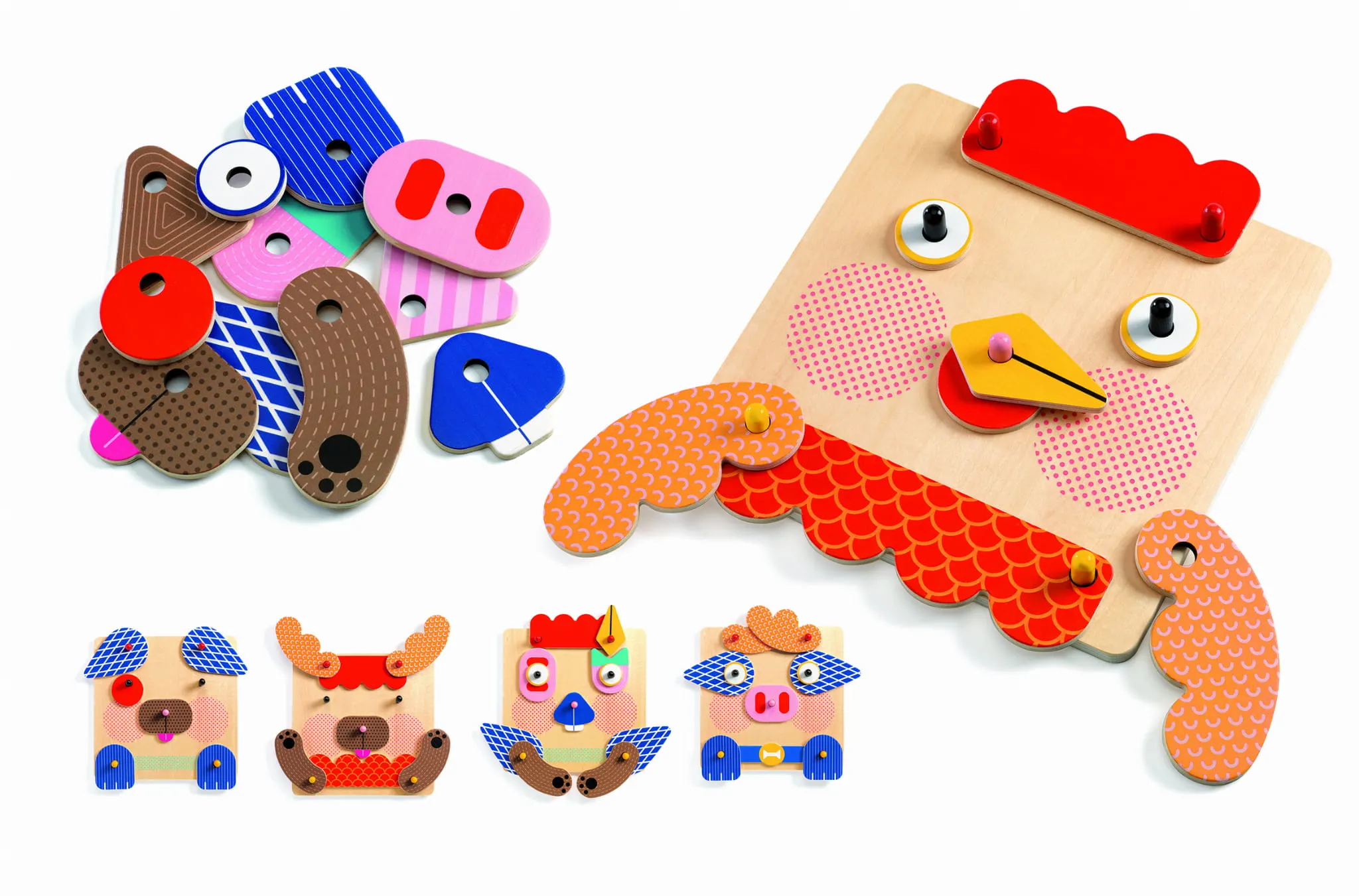 Djeco - układanka drewniana dla dzieci twarze Djeco - układanka drewniana dla dzieci twarze