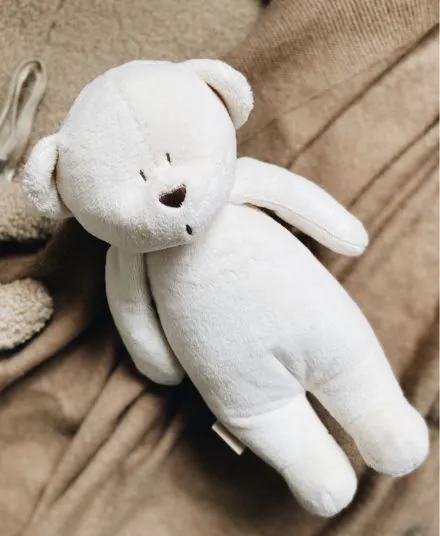 Moonie - szumiący miś organic z lampką Cream Moonie - szumiący miś organic z lampką Cream