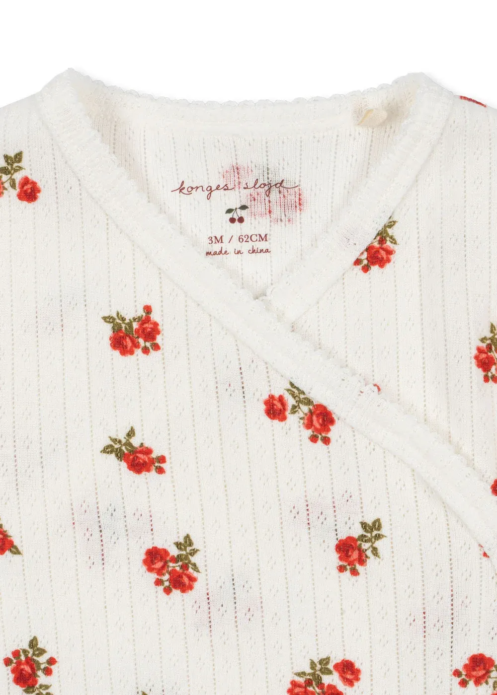Konges Sløjd - rampers/pajacyk niemowlęcy Minnie Newborn Onesie GOTS Rose Red