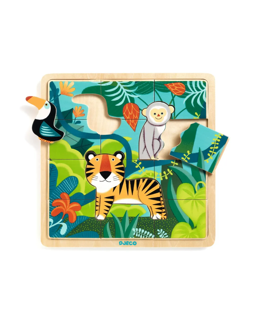 Djeco - edukacyjne puzzle drewniane Dżungla