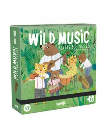 Londji - dwustronne puzzle dla dzieci Dzika Muzyka Londji - dwustronne puzzle dla dzieci Dzika Muzyka