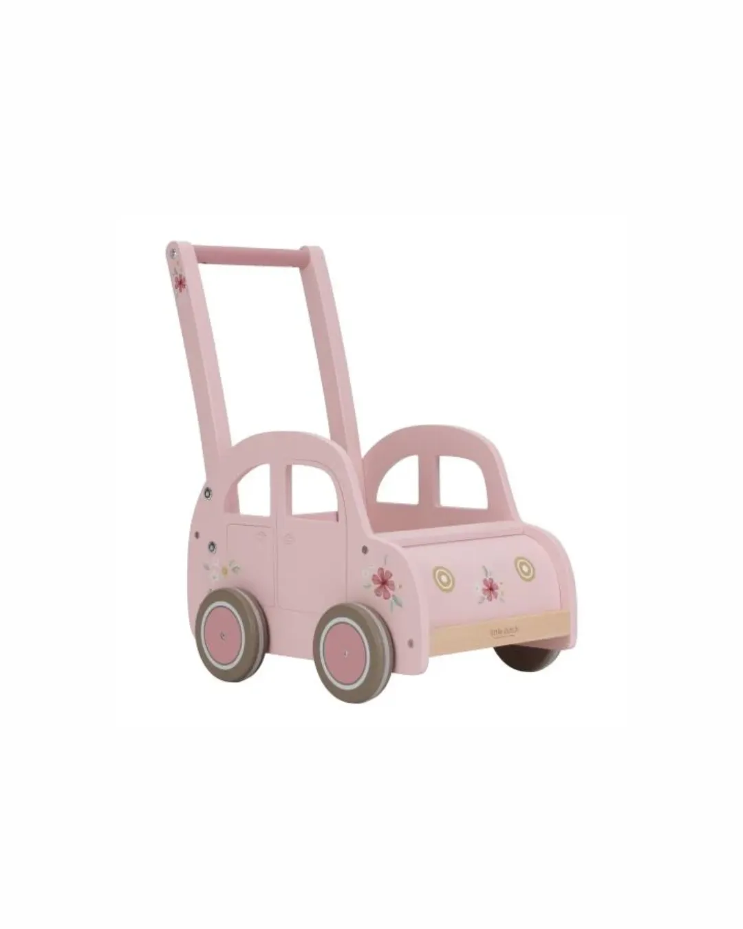 Wózeczek drewniany na zabawki Little Dutch Pink FSC