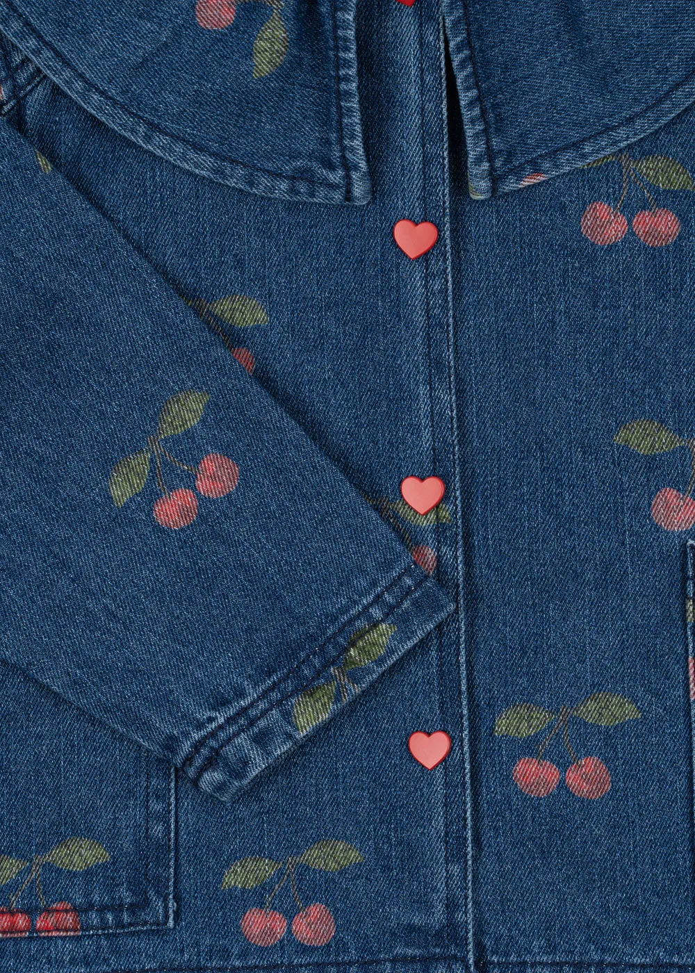 Konges Sløjd - kurtka jeansowa dziecięca Magot Denim Shirt GOTS Cherry