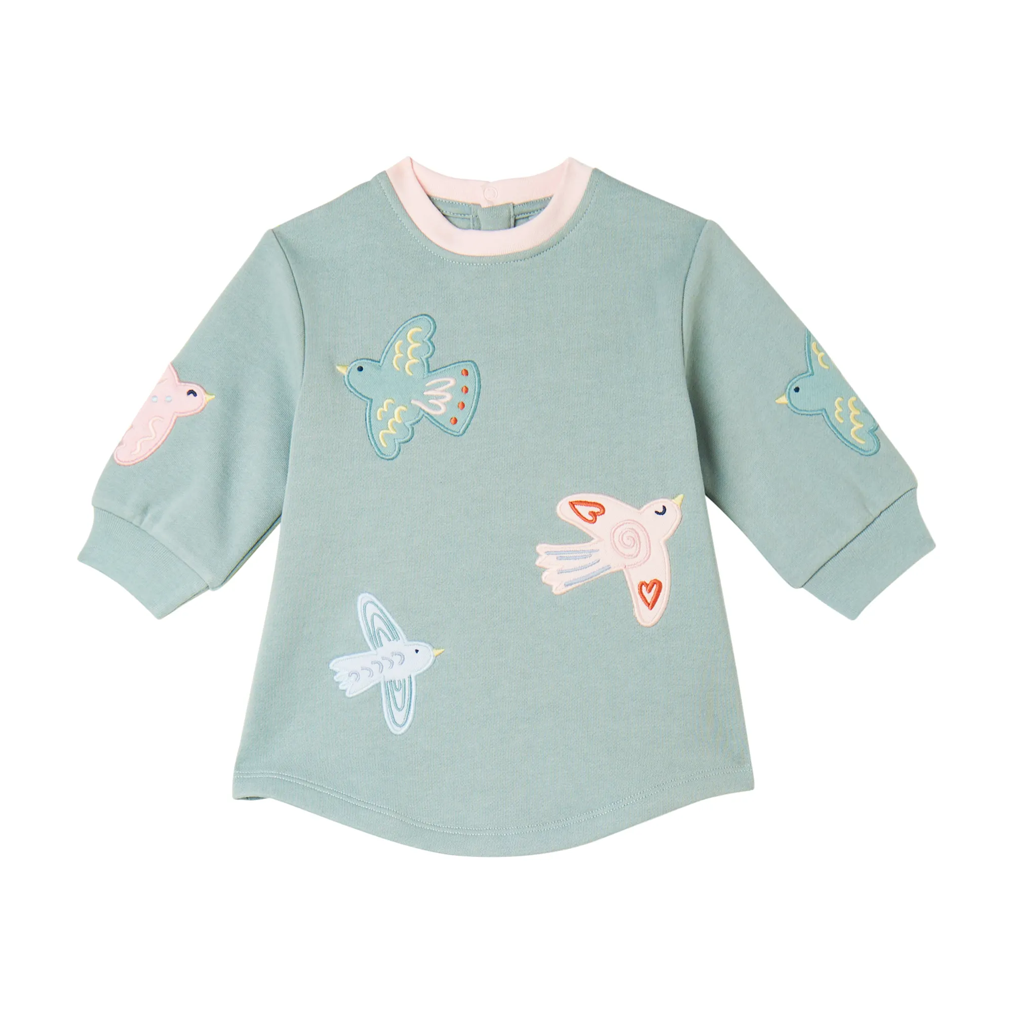 Stella McCartney - sukienka bawełniana Bird Patches Stella McCartney - sukienka bawełniana Bird Patches