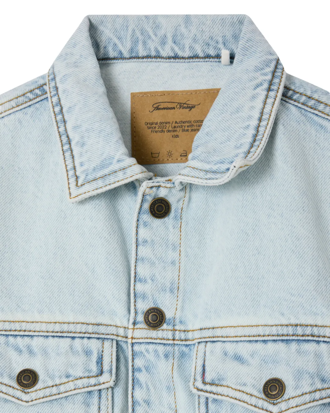 American Vintage - kurtka jeansowa dziecięca JOYBIRD‑B Winter Bleached