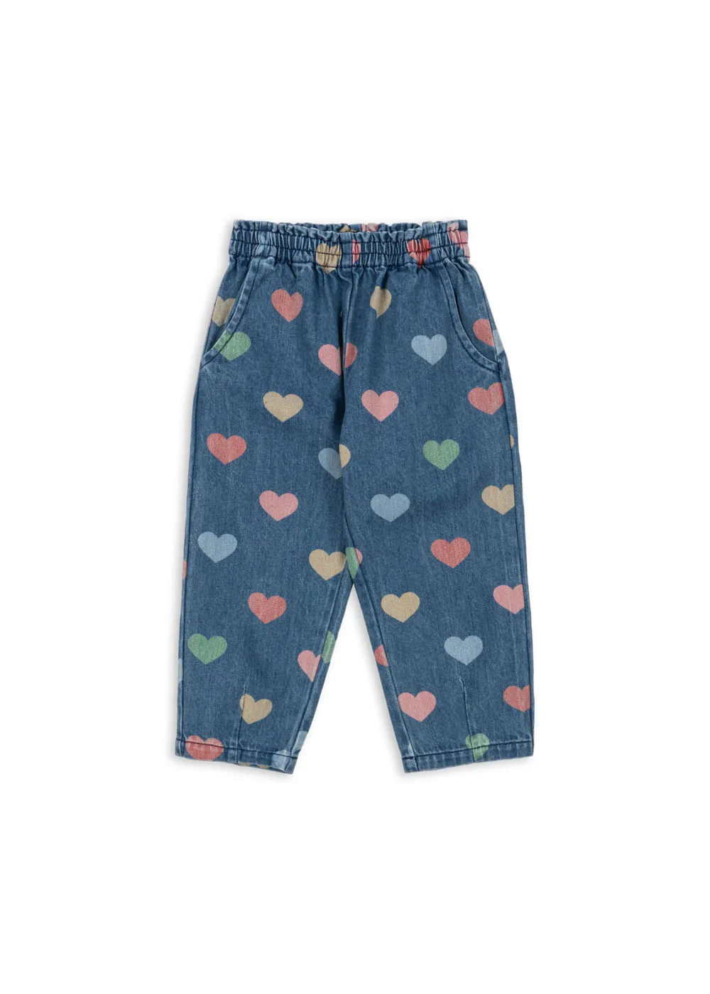 Konges Sløjd - spodnie jeansy dziecięce Magot Frill Pants GOTS Bon Coeur Colore Konges Sløjd - spodnie jeansy dziecięce Magot Frill Pants GOTS Bon Coeur Colore