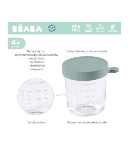 Beaba - pojemnik słoiczek szklany z hermetycznym zamknięciem 250 ml Beaba - pojemnik słoiczek szklany z hermetycznym zamknięciem 250 ml