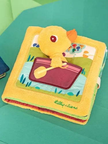 Lilliputiens - książeczka aktywizująca z mini-przytulanką Na farmie Kaczorek Gaspard 18 m+ 