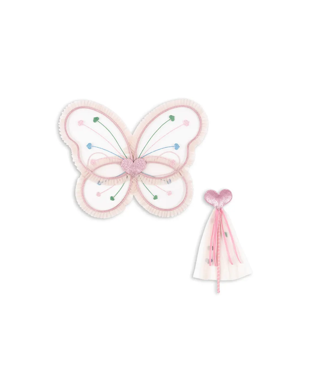 Konges Sløjd - kostium wróżki ze skrzydłami i różdżką Heart Mix