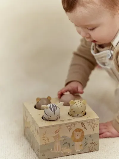 Little Dutch - drewniana zabawka pop-up Safari Friends FSC