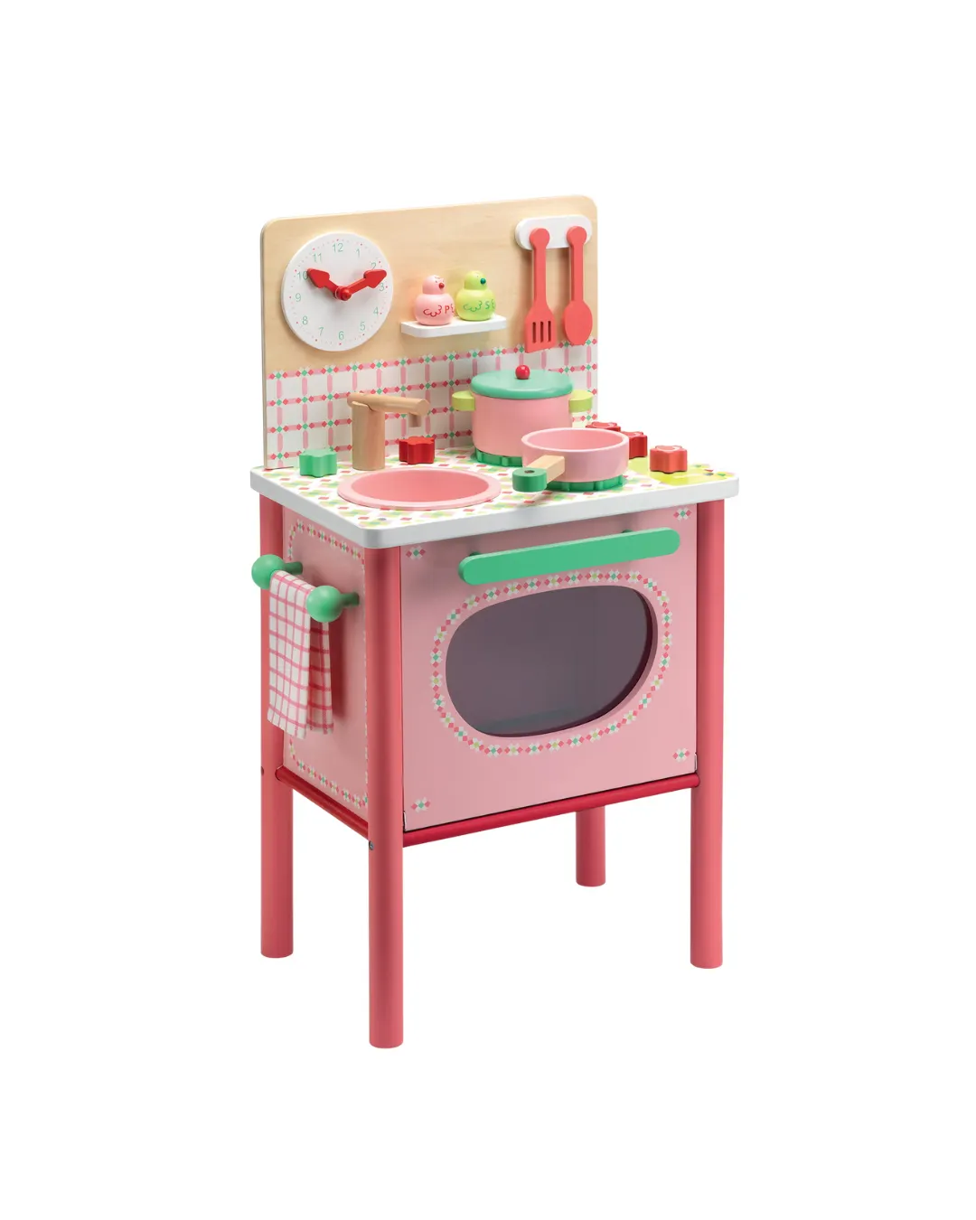 Djeco - drewniana kuchnia dla dzieci Lila różowa