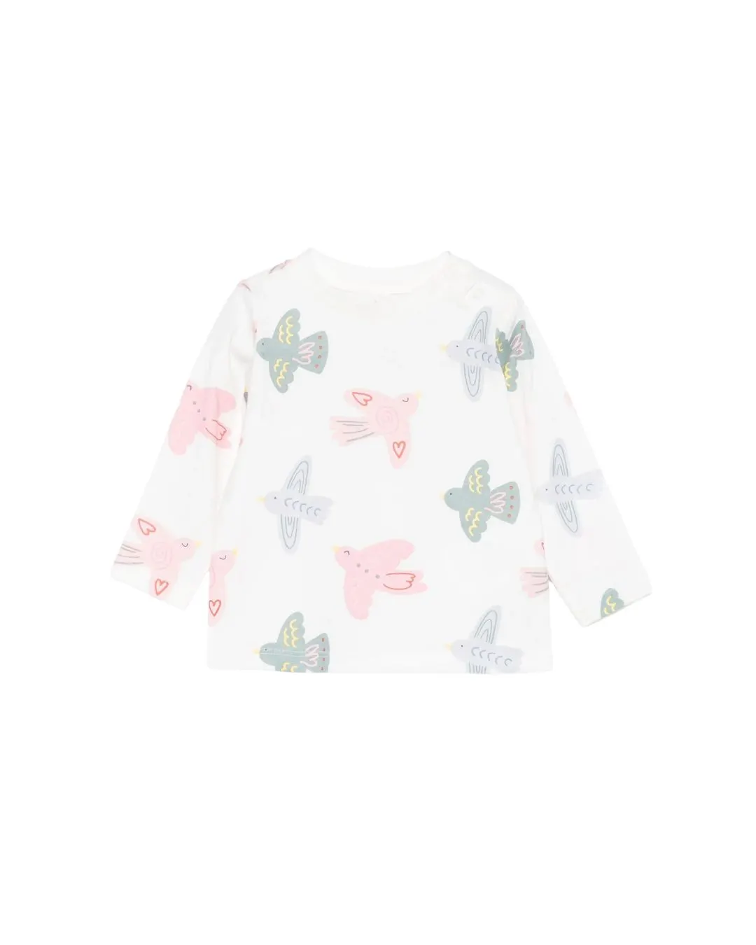 Stella McCartney - koszulka niemowlęca z długim rękawem Birds biała Stella McCartney - koszulka niemowlęca z długim rękawem Birds biała