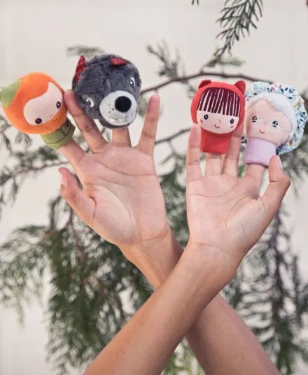 Lilliputiens - 4 pacynki na palce Czerwony Kapturek Lilliputiens - 4 pacynki na palce Czerwony Kapturek