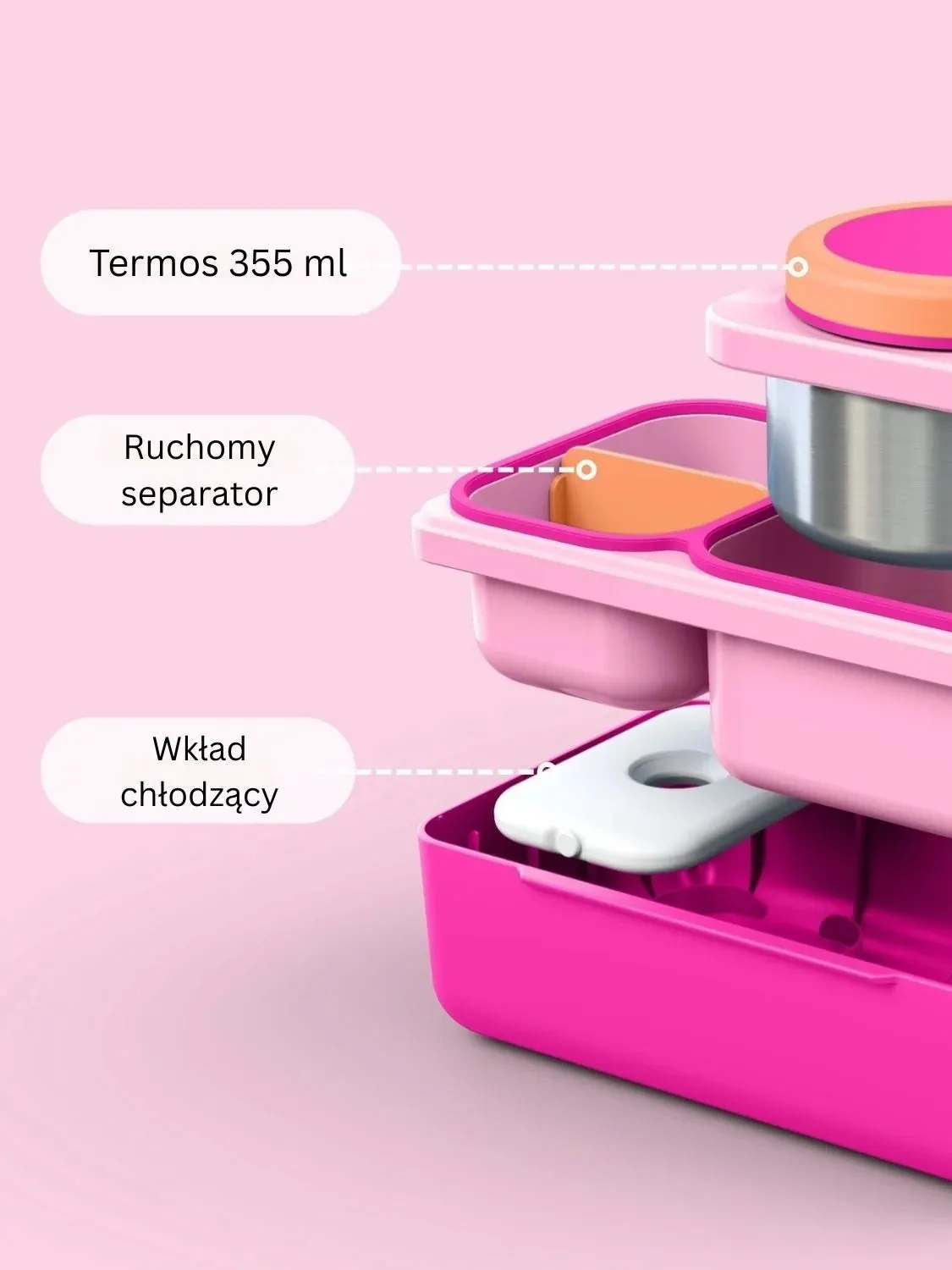 OMIE - OMIEBOX UP lunch box z termosem Pop Pink OMIE - OMIEBOX UP lunch box z termosem Pop Pink