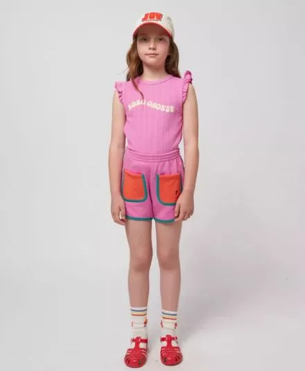 BOBO CHOSES - T-shirt koszulka dziecięca z falbankami przy rękawie 