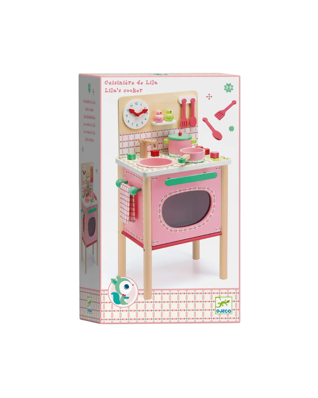 Djeco - drewniana kuchnia dla dzieci Lila różowa