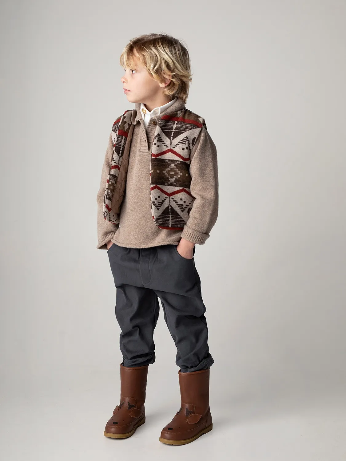 Donsje - spodnie dla malucha Olb Trousers Cloudy Grey