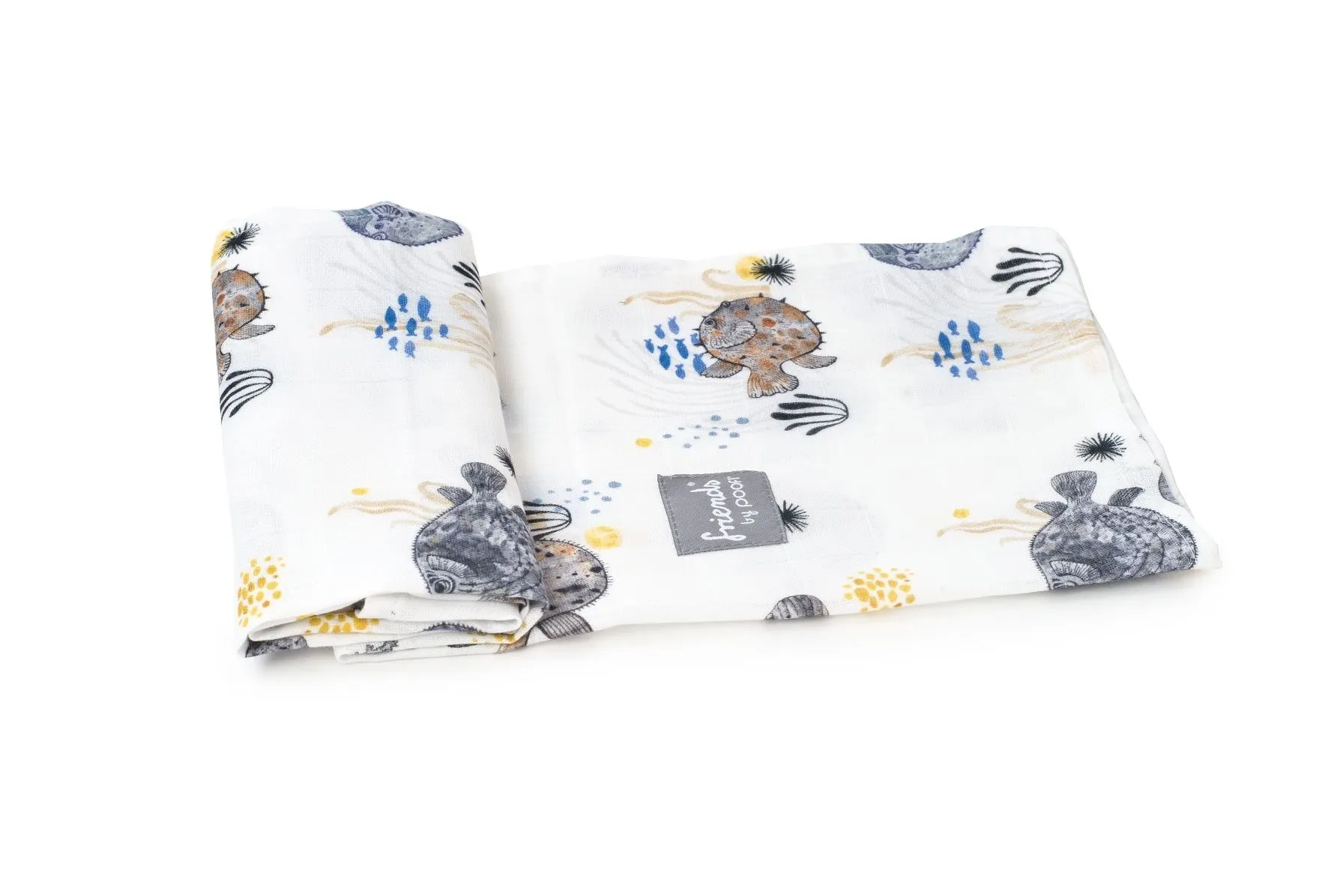 Poofi - otulacz bambusowy Ocean 120x120 Nadymki Poofi - otulacz bambusowy Ocean 120x120 Nadymki