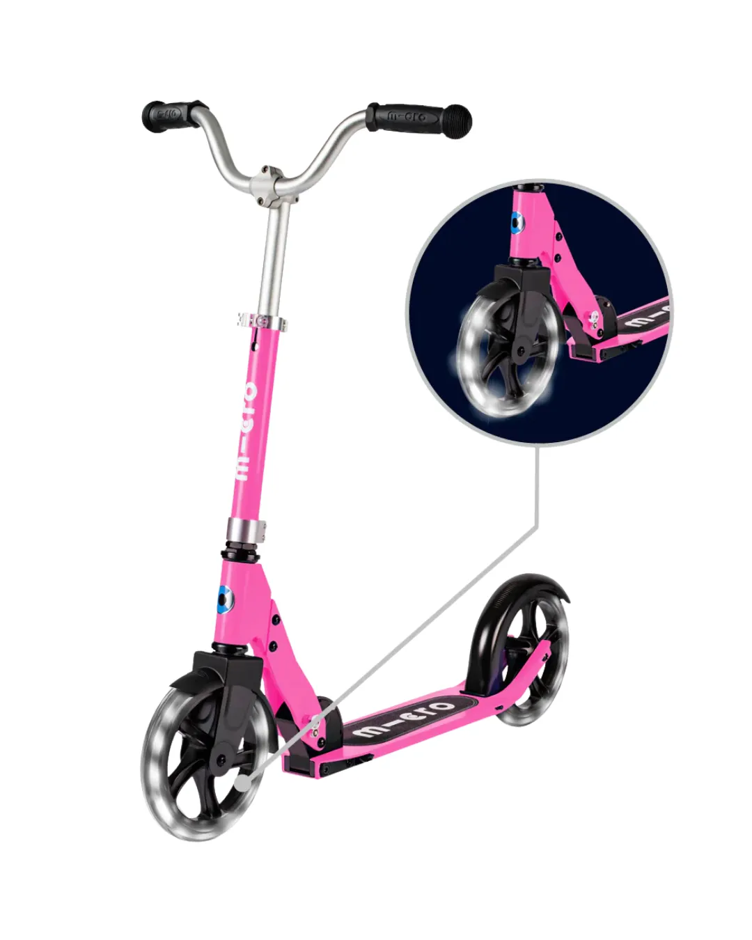 Micro - hulajnoga składana ze świecącymi kołami Cruiser LED Pink Micro - hulajnoga składana ze świecącymi kołami Cruiser LED Pink