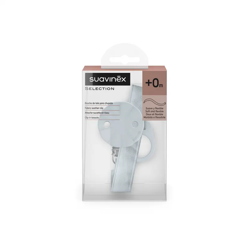 Suavinex - klips do smoczka z tasiemką Wonderland niebieski Suavinex - klips do smoczka z tasiemką Wonderland niebieski