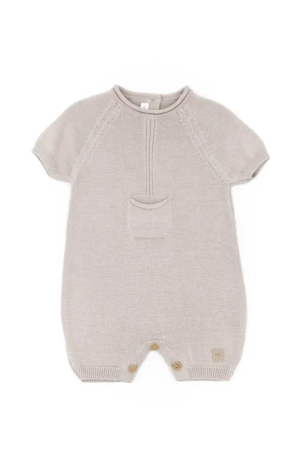Bamboom - kamelowy dzianinowy rampers z kieszonką Bamboom - kamelowy dzianinowy rampers z kieszonką