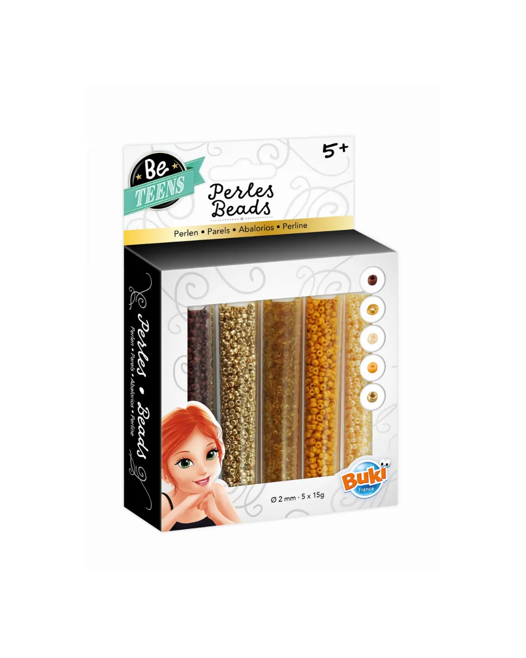 Buki - fiolki z koralikami - odcienie brązu i złota Buki - fiolki z koralikami - odcienie brązu i złota