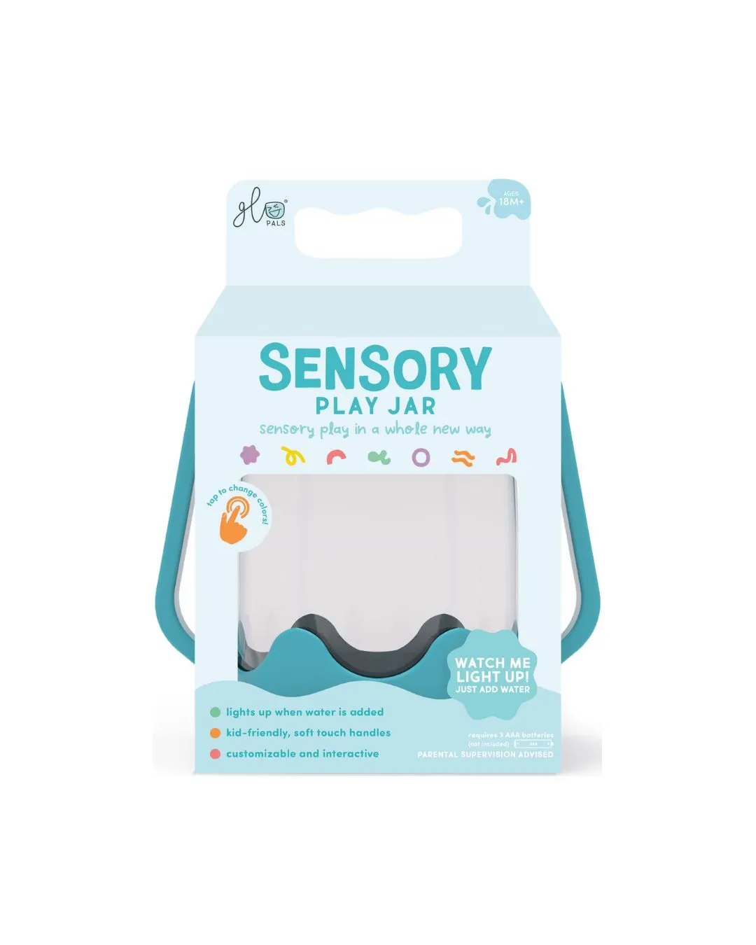 Glo Pals - słoik sensoryczny do napełnienia wodą niebieski Glo Pals - słoik sensoryczny do napełnienia wodą niebieski