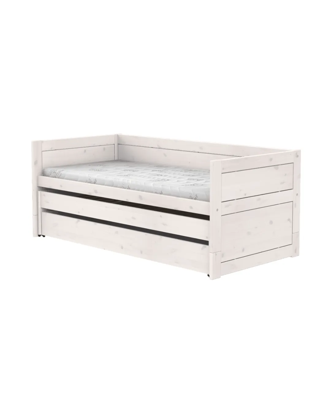 LIFETIME Kidsrooms - łóżko Cabin Bed z wysuwanym łóżkiem i szufladą Whitewash Standard