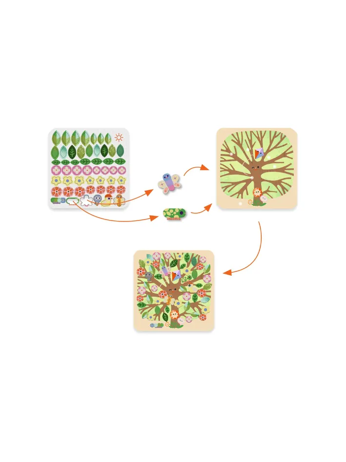 Djeco - zestaw artystyczny filcowe wyklejanki Drzewa Djeco - zestaw artystyczny filcowe wyklejanki Drzewa