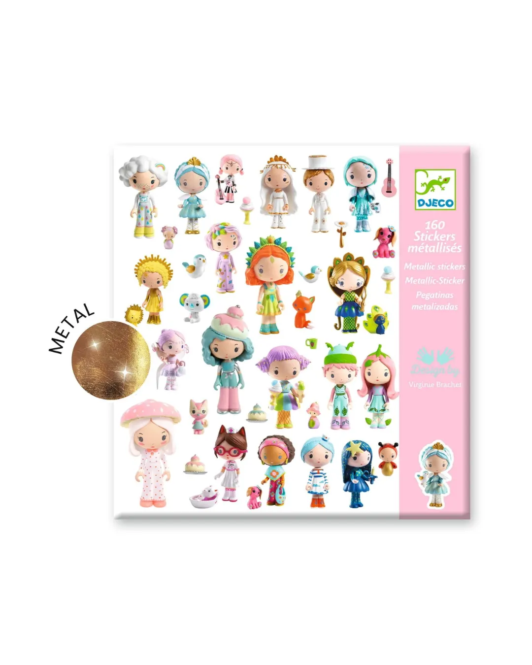 Djeco - metaliczne naklejki Świat Tinyly