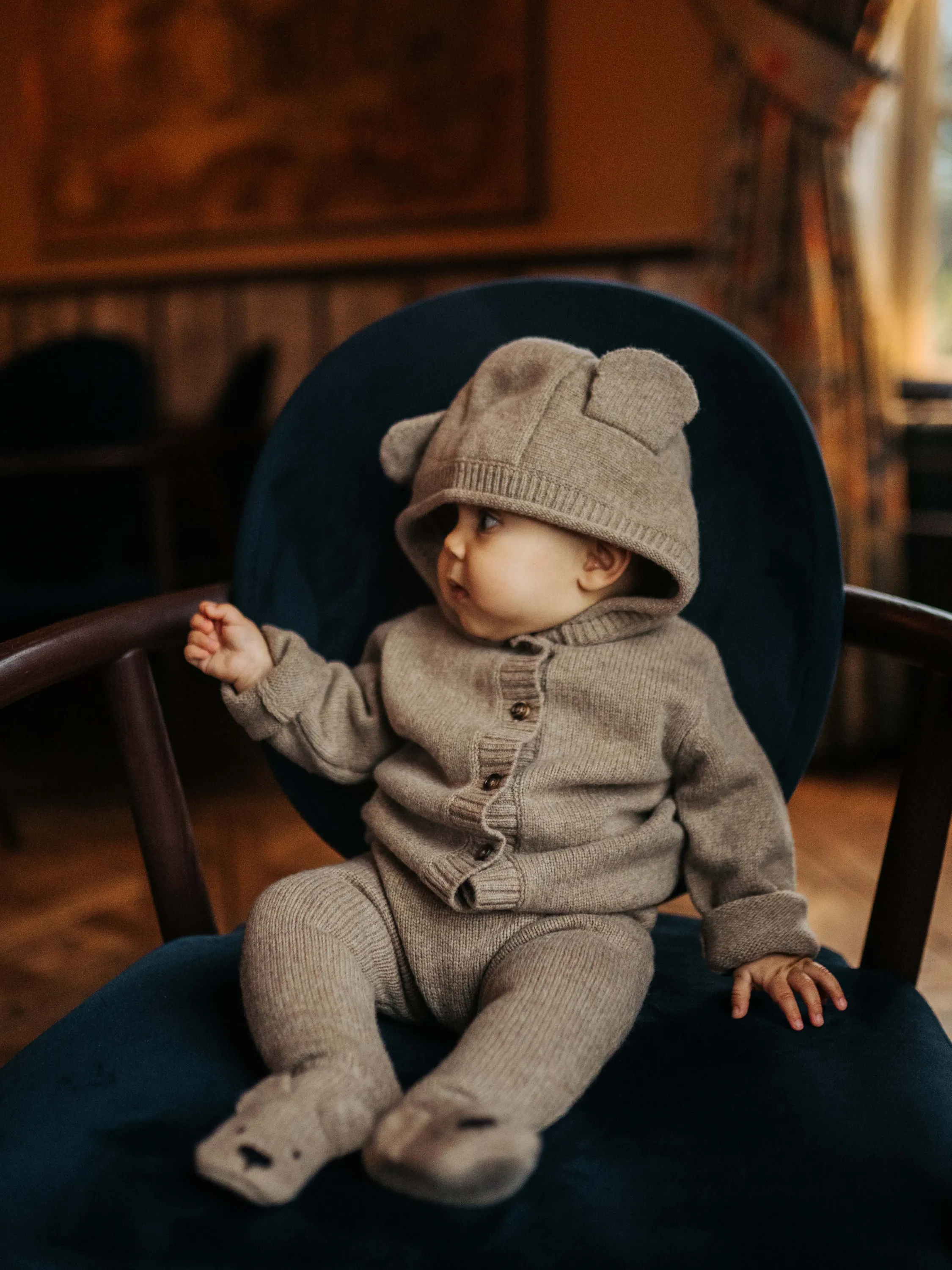 Donsje - kardigan niemowlęcy Brittan Merino Wool Bear Donsje - kardigan niemowlęcy Brittan Merino Wool Bear