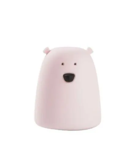 Rabbit & Friends - miś mały lampka silikonowa Różowa
