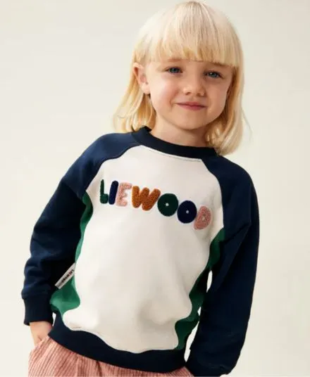 Liewood - bluza bawełniana dziecięca Aude Placement Sweatshirt Sandy Liewood - bluza bawełniana dziecięca Aude Placement Sweatshirt Sandy