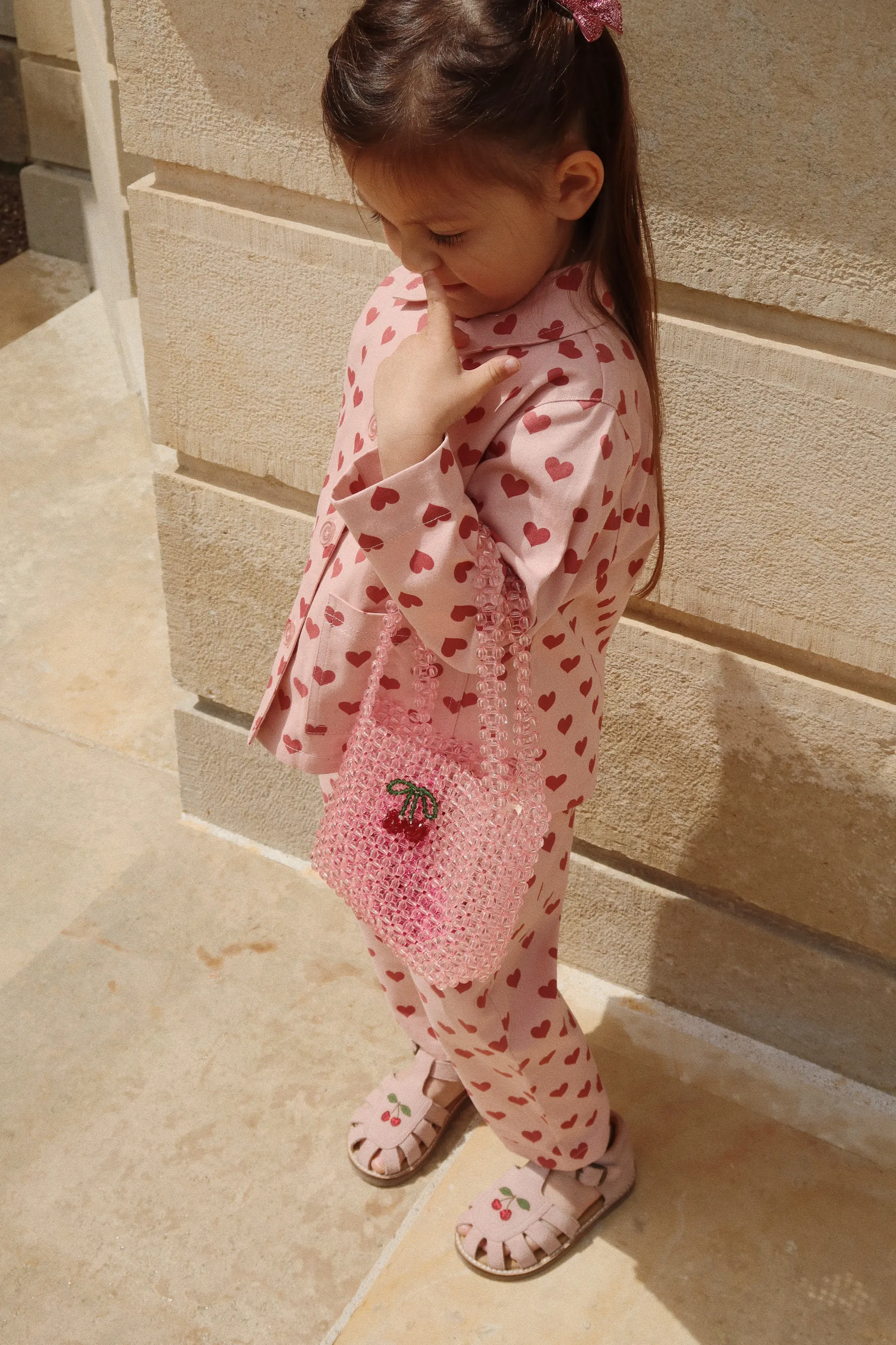 Konges Sløjd - spodnie dziewczęce z bawełny Fen Pants GOTS Amour Rouge Konges Sløjd - spodnie dziewczęce z bawełny Fen Pants GOTS Amour Rouge