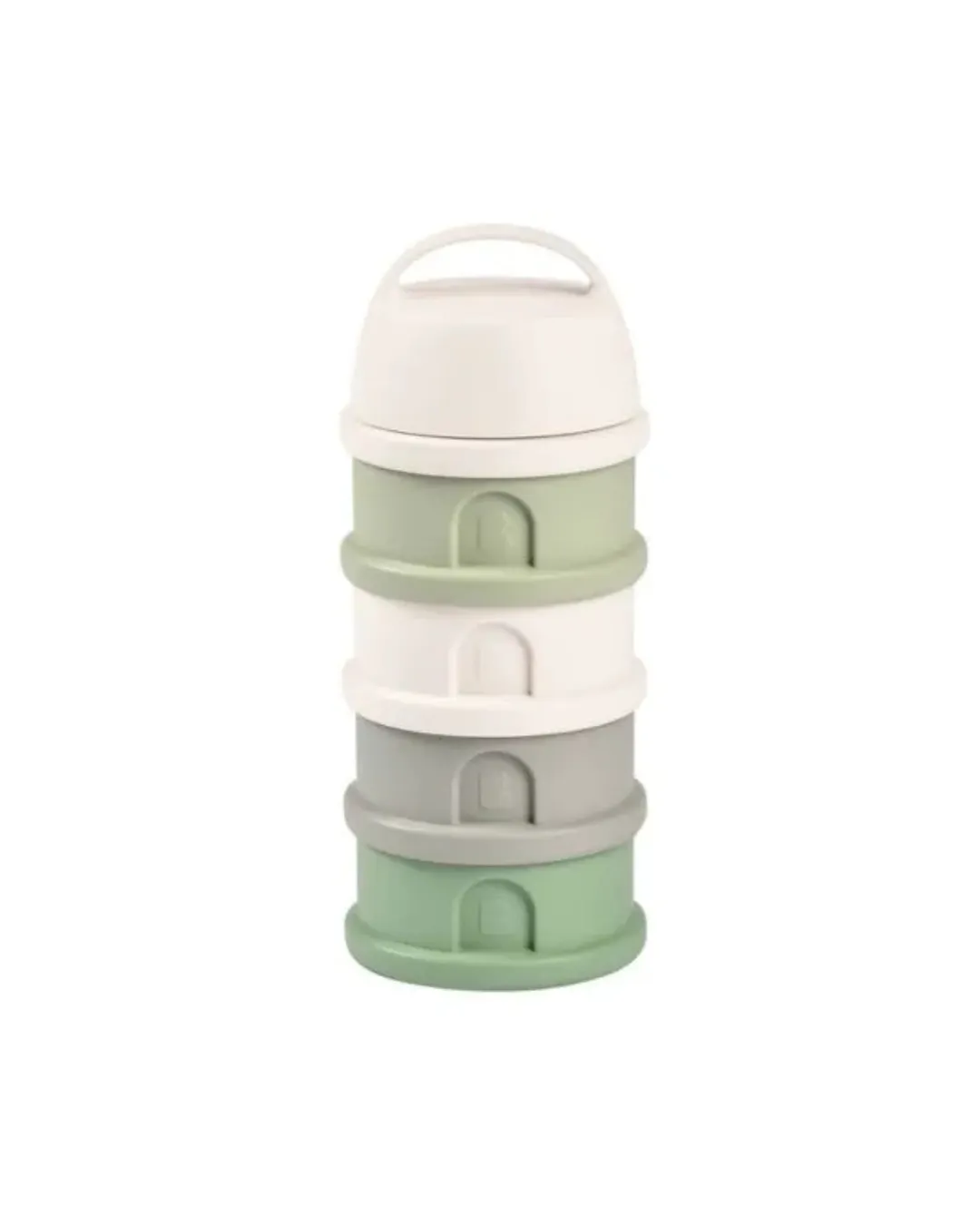 Beaba - pojemniki na mleko modyfikowane 4 komorowe Cotton White - Sage Green