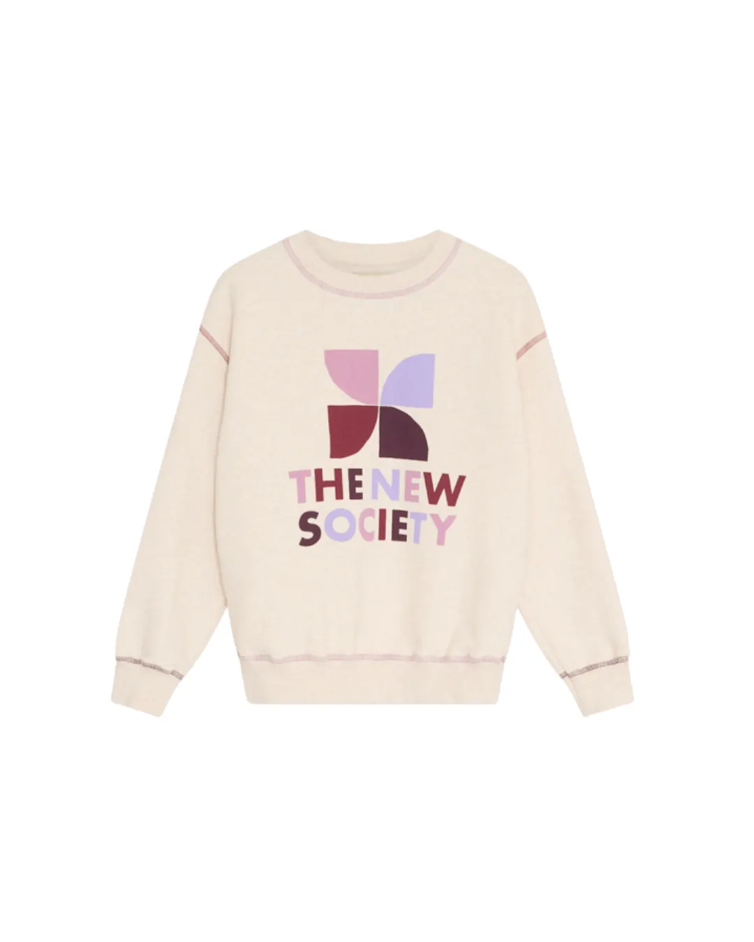 The New Society - bawełniana bluza TNS Logo Whisper White Melange Multicolor The New Society - bawełniana bluza TNS Logo Whisper White Melange Multicolor