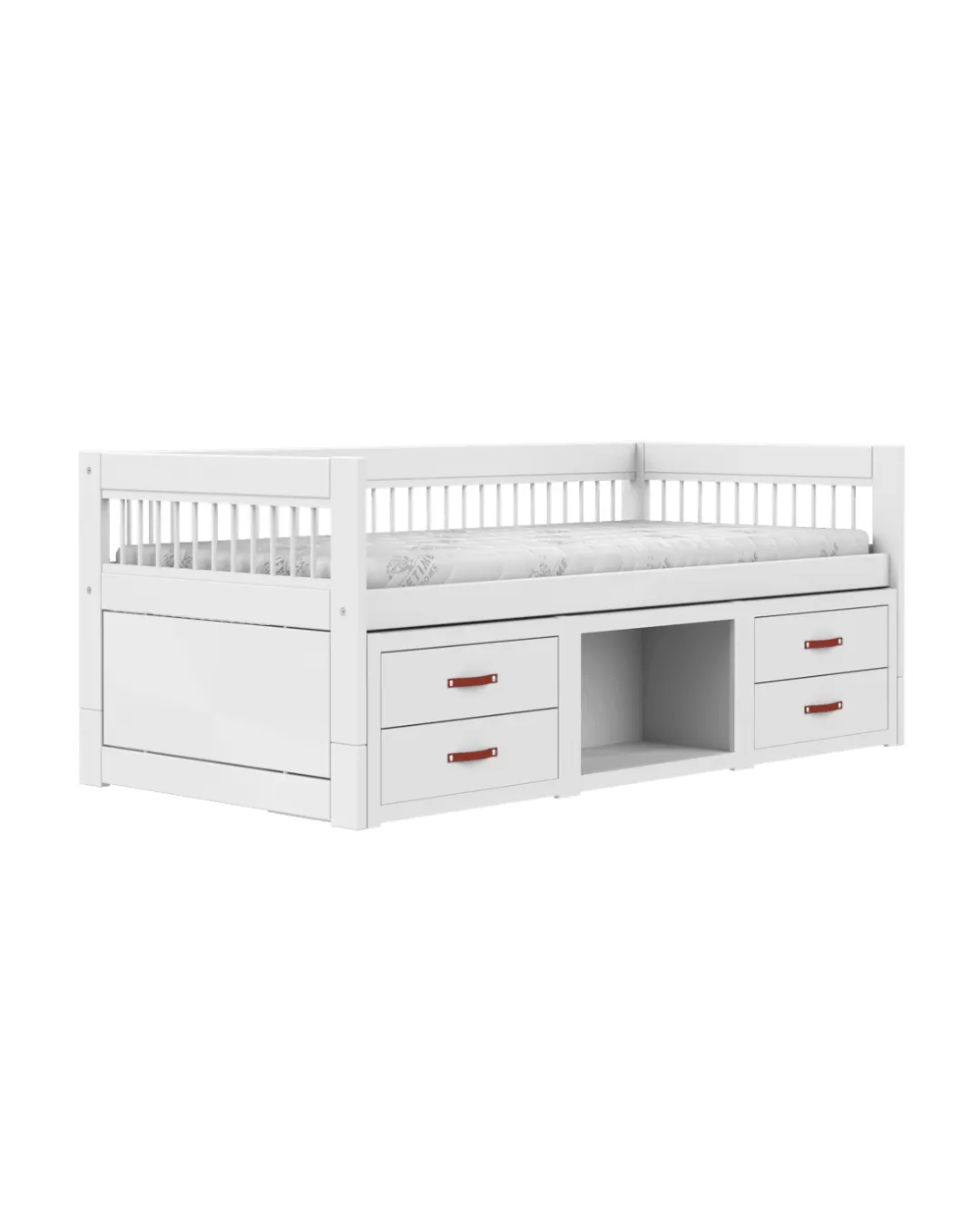 LIFETIME Kidsrooms - łóżko Cabin Bed z szufladami i modułem przechowywania Breeze White Standard