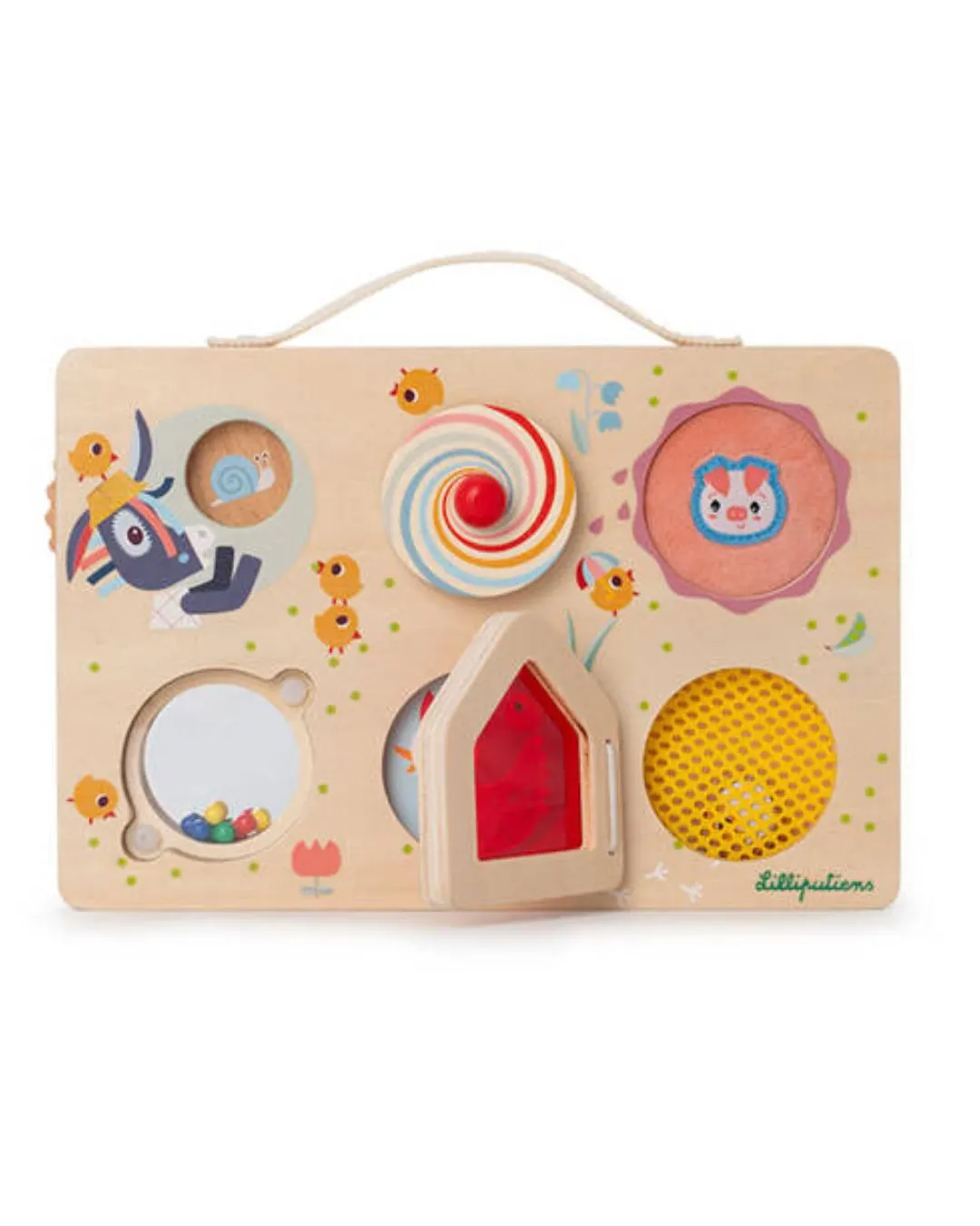 Lilliputiens - drewniana tablica manipulacyjna walizka Farma