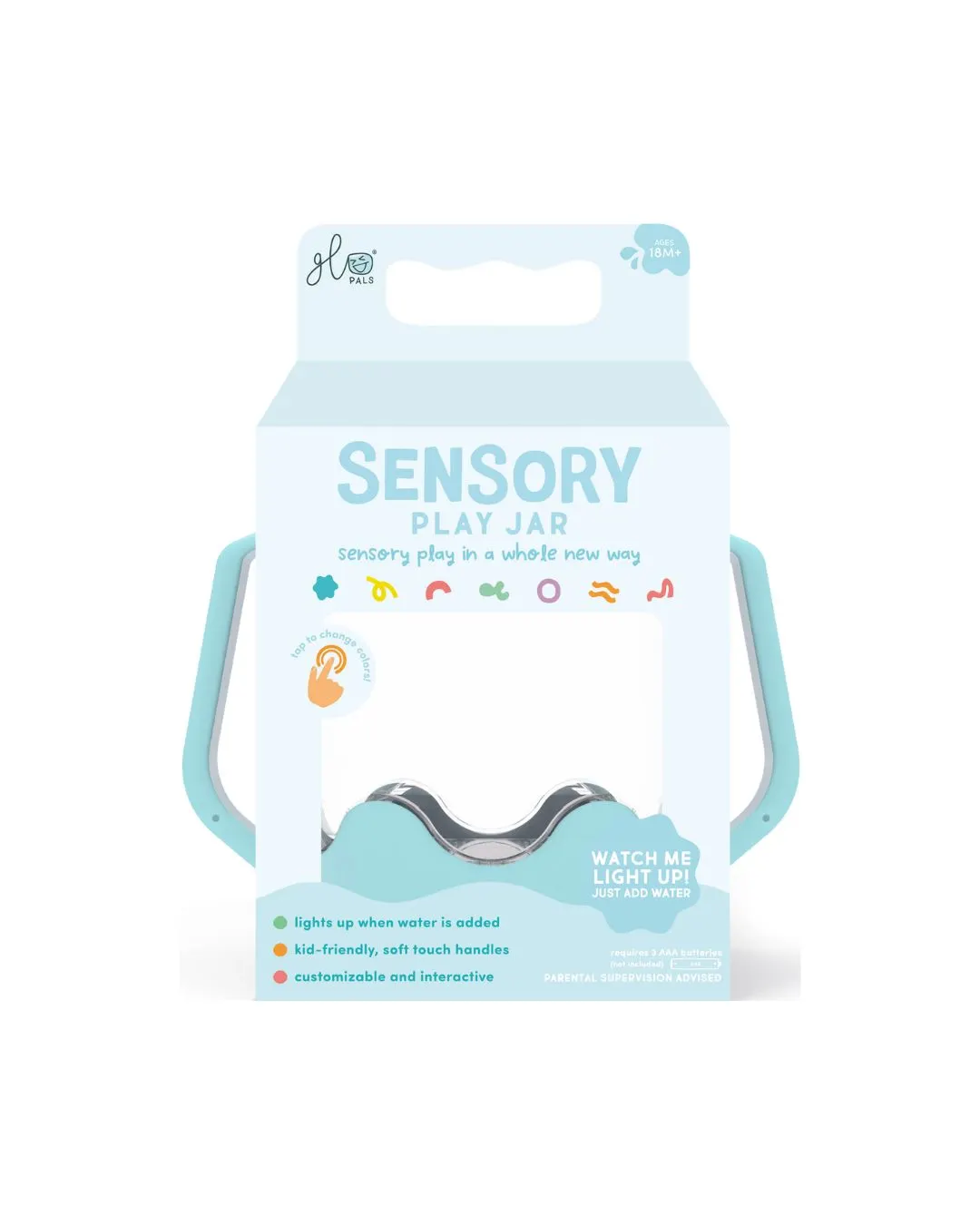 Glo Pals - słoik sensoryczny do napełnienia wodą błękitny Glo Pals - słoik sensoryczny do napełnienia wodą błękitny