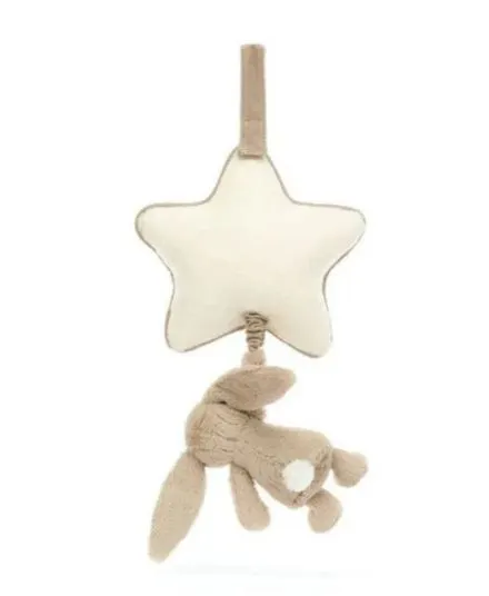 Jellycat - króliczek z gwiazdką i pozytywką beżowy 30 cm