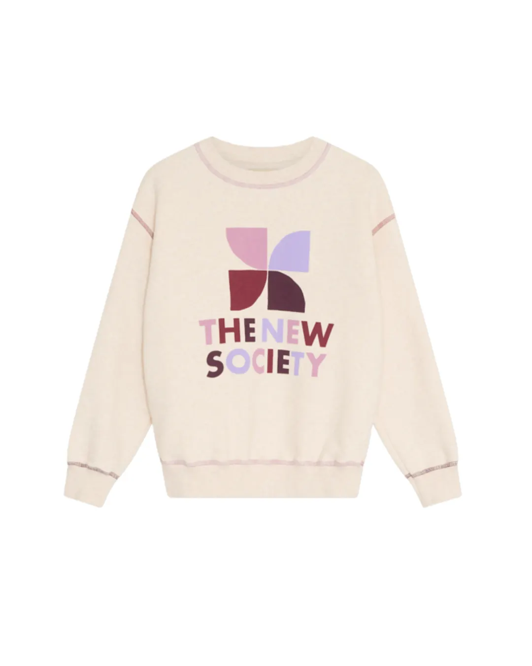 The New Society - bawełniana bluza TNS Logo Whisper White Melange Multicolor The New Society - bawełniana bluza TNS Logo Whisper White Melange Multicolor