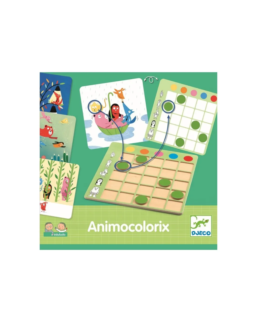 Djeco - drewniana gra Eduludo Animo Colorix