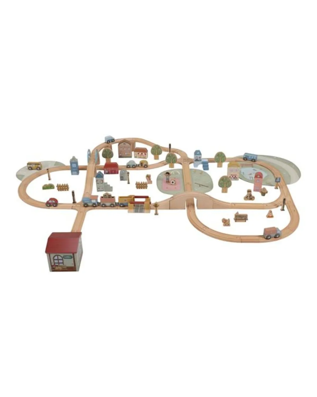 Little Dutch - drewniana kolejka XXL FSC 114 elementów Little Dutch - drewniana kolejka XXL FSC 114 elementów