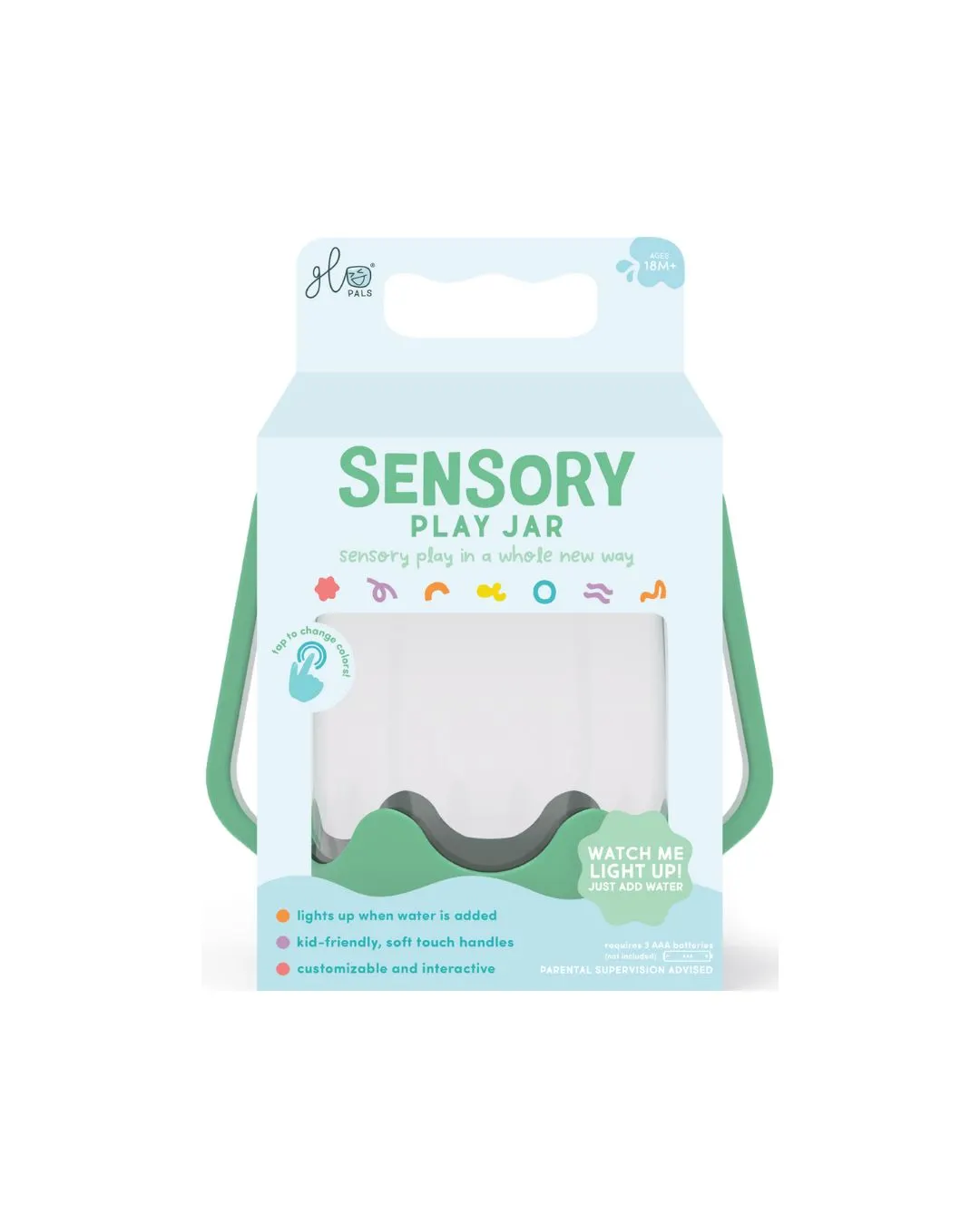 Glo Pals - słoik sensoryczny do napełnienia wodą zielony Glo Pals - słoik sensoryczny do napełnienia wodą zielony