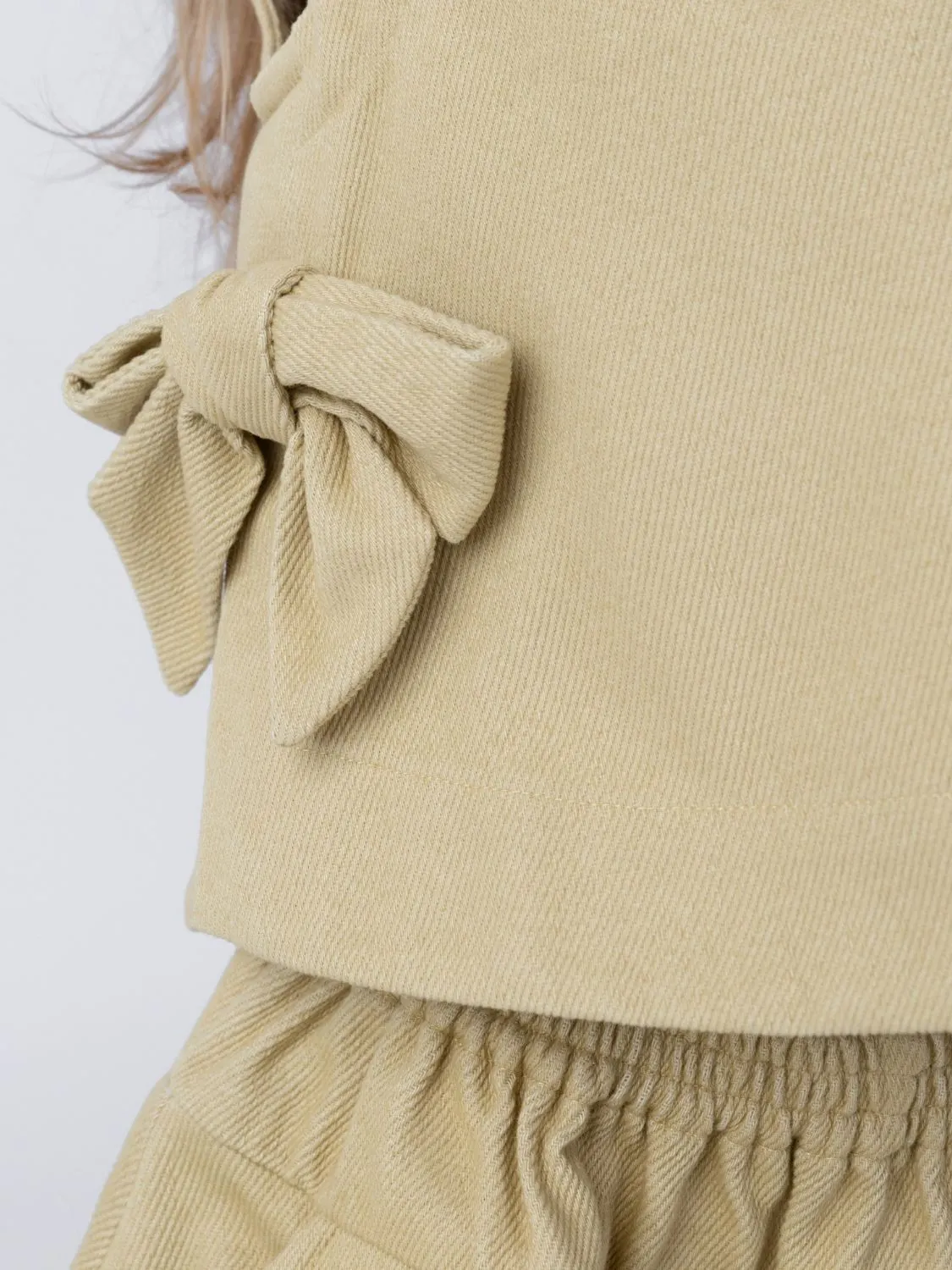 Donsje - top dziecięcy z kokardkami Veeri Vintage Khaki Donsje - top dziecięcy z kokardkami Veeri Vintage Khaki