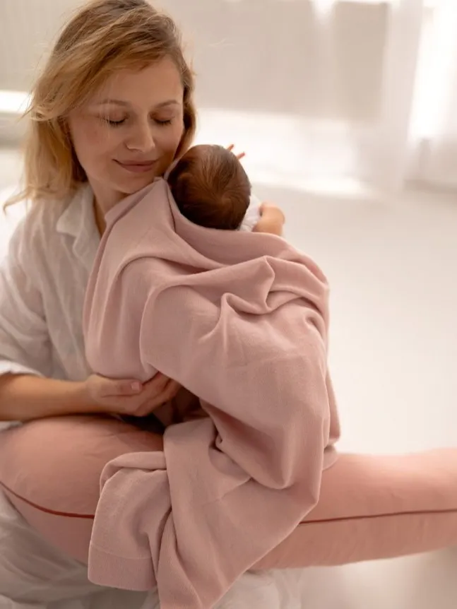 Yarnami - kocyk merino Cozy różowy Yarnami - kocyk merino Cozy różowy